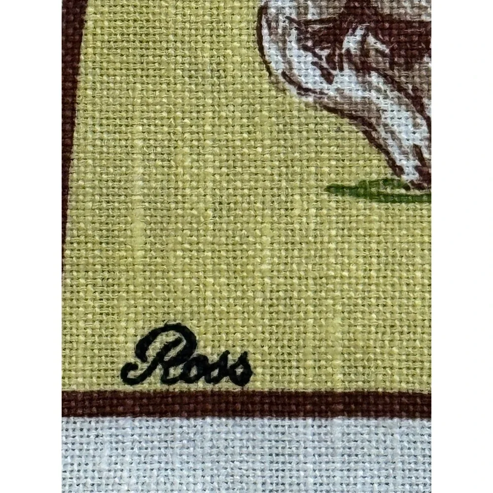 Vintage Ross Australian Outback Linen Tea Towel Map Souvenir Illustrated Art